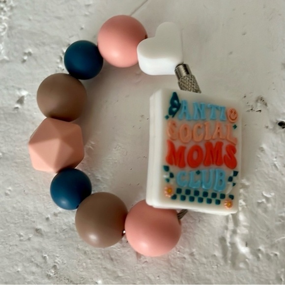 Accessories - New Stanley Tumbler Cup Handle Charm Anti Social Moms Club Accessory Luggage Tag